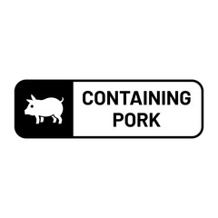 Flat Containing Pork Label with Pig Illustration