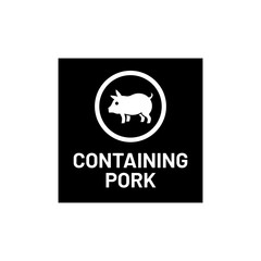 Flat Containing Pork Label with Pig Illustration