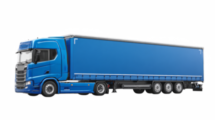 Powerful blue semi truck ready for logistics and global delivery in modern transport business