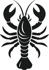Obraz premium Detailed Black Silhouette Lobster Icon High Resolution Vector Graphic