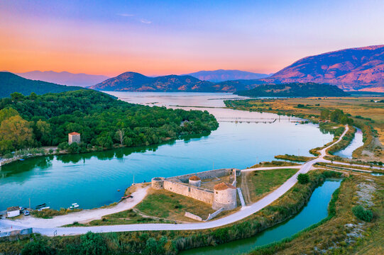 Ali pasha's castle in Butrint lake national park, Ksamil, Albania.