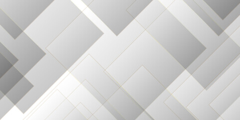 Abstract minimal geometric white and gray light background design. white transparent material in triangle diamond and squares shapes in random geometric pattern.	