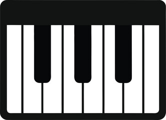 Naklejka premium Detailed Black Silhouette Icon of a Grand Piano