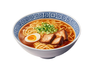 Close-up view of a bowl of ramen.