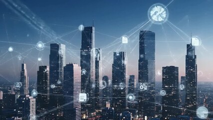 Smart City Network with Digital Data Connections and Futuristic Urban Technology for Global Communication and IoT Infrastructure Development