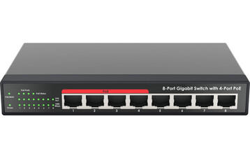 8 Port Gigabit Switch with 4 port PoE.