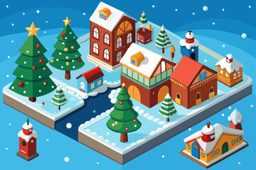 christmas card with houses
