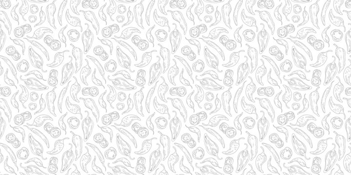 hot chili pattern background. vintage chili background. pepper pattern background. chili doodle pattern background. 