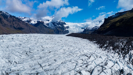 Majestic Svinafellsjokull Glacier in Iceland reveals stunning ice formations and rugged landscapes