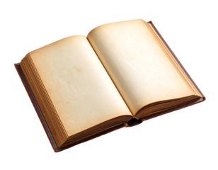 opened old book isolated on white background