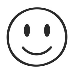 Fototapeta premium Simple black and white smiley face icon with a cheerful expression – stock vector icon in line style