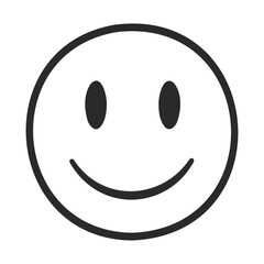 Fototapeta premium Simple black and white smiley face icon with minimalist design – stock vector icon in line style