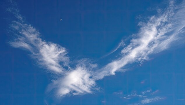 Wispy clouds in a vibrant blue sky