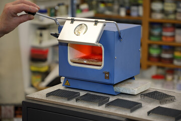 Technology of manufacturing enamel jewelry. Furnace for firing products. Process of manufacturing...