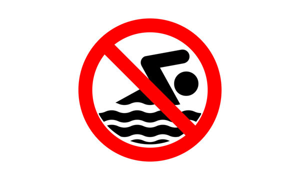 No swimming sign