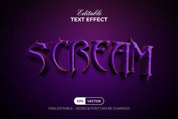 Scream Editable Text Effect Purple Horror Halloween Theme.