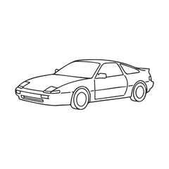 Obraz premium Outline drawing of a classic sports car with sleek design – stock vector icon in line style