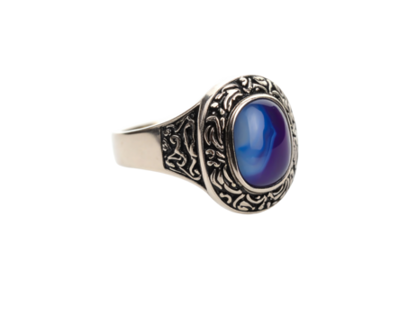 Agate gemstone ring on white background