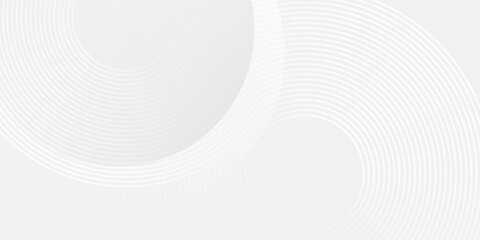 White geometric abstract background overlap layer on bright space with lines effect circles simple good nice