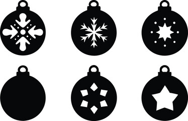 Christmas ball silhouette vector, holiday decoration