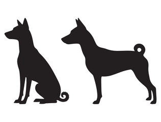 BASENJI DOG SILHOUETTE.