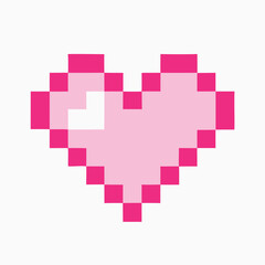 Pink pixel heart vector illustration graphic symbol
