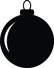 Christmas ball silhouette vector, holiday decoration