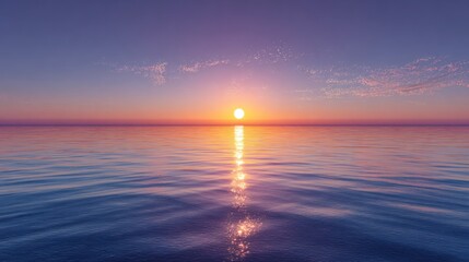 Naklejka premium Peaceful sunset over calm ocean