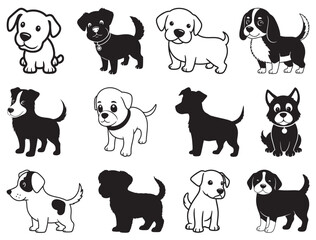 Fototapeta premium CUTE PUPPY SILHOUETTE