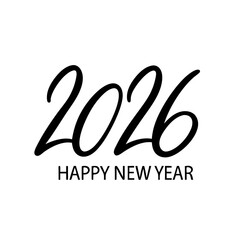 2026 Happy New Year Vector Logo Design – Festive Holiday Typography Art for Celebration and Greeting Cards