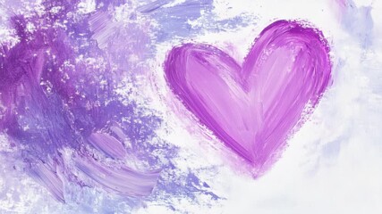 Colorful Heart Painting with Vibrant Purple and Pink Brush Strokes - Powered by Adobe
