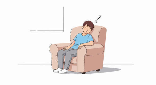 Person napping peacefully in a cozy armchair, perfect for National Lazy Day, illustrating relaxation, rest, and comfort. - Powered by Adobe