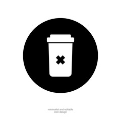 Minimal Trash Bin Icon,Delete Symbol Design