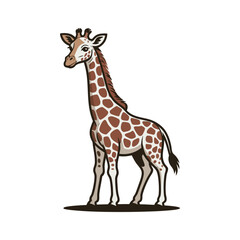 Stylized Giraffe Standing Profile View animal wildlife