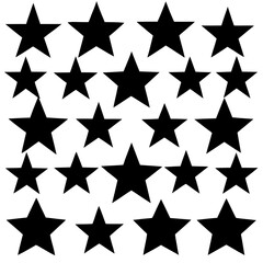 Black Star Pattern on White Background for Patriotic or Festive Designs