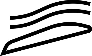 Aerodynamics line single icons, flight and air motion symbol collection, aviation and airflow isolated graphic group in minimal outline style, airplane, jet, thrust, lift, drag, streamline vector