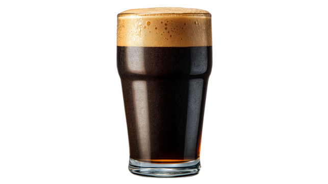 Pint of Dark Stout Beer Isolated on Background