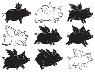 FLYING PIG SILHOUETTE