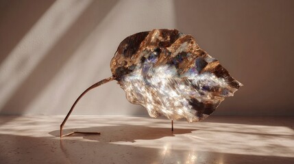 Fototapeta premium Translucent leaf sculpture display