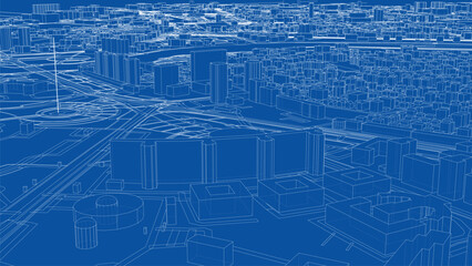 Urban Blueprint of a Cityscape