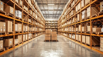 A modern warehouse with a combination of traditional and automated sorting methods.