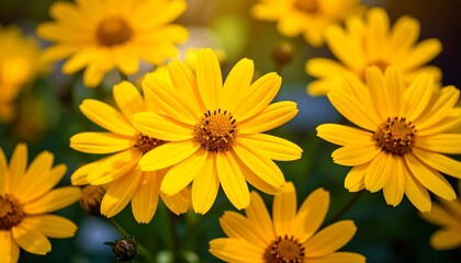 Fototapeta premium Close-up of bright yellow flowers (1)