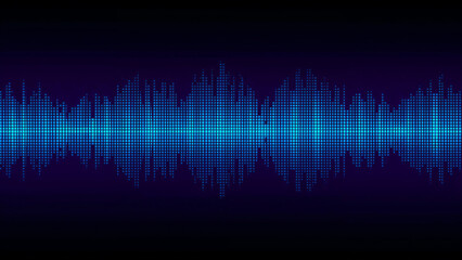 Vibrant Blue Audio Waveform Visualization on Dark Background A Symphony of Digital Sound Representation