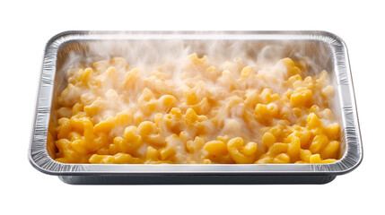 Hot Steaming Macaroni and Cheese Comfort Food Dish