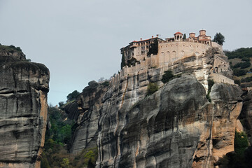 Meteora, rock formation in the regional unit of Trikala, in Thessaly, in northwestern Greece, hosting one of the most impressive complexes of Eastern Orthodox monasteries. UNESCO World Heritage. 