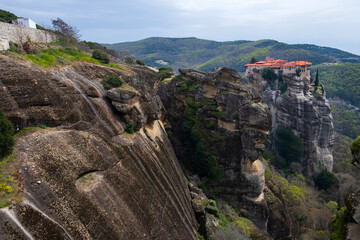 Meteora, rock formation in the regional unit of Trikala, in Thessaly, in northwestern Greece, hosting one of the most impressive complexes of Eastern Orthodox monasteries. UNESCO World Heritage. 