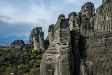 Meteora, rock formation in the regional unit of Trikala, in Thessaly, in northwestern Greece, hosting one of the most impressive complexes of Eastern Orthodox monasteries. UNESCO World Heritage. 
