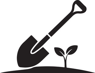 Hoe farming tool silhouette vector illustration design