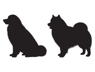 KEESHOUND DOG SILHOUETTE