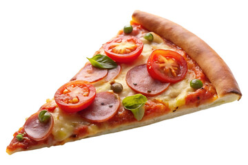 slice of pizza image isolated on a transparent